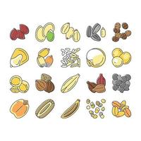 Seed Plant Agriculture Culture Icons Set Vector