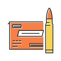 Ilustración de vector de icono de color de munición de rifle de fuego central
