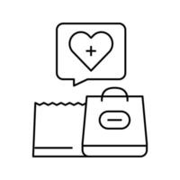 grocery shopping homecare service line icon vector illustration