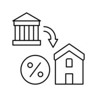 ilustración de vector de icono de línea de beneficios de vivienda