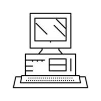 computer pc technology line icon vector illustration