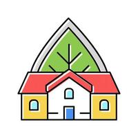 greenhouse building color icon vector illustration