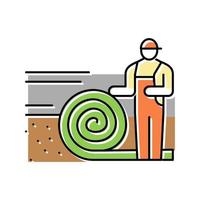 turf laying color icon vector illustration