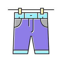 shorts drying outdoor color icon vector illustration