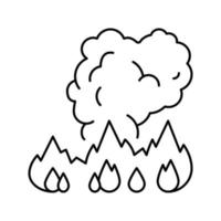 ilustración de vector de icono de línea de humo de fuego