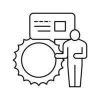 speaker talking about sun in planetarium line icon vector illustration