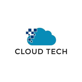 plantilla de diseño de logotipo de tecnología de nube creativa vector