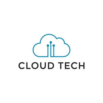 plantilla de diseño de logotipo de tecnología de nube creativa vector