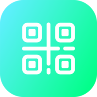 QR code icon in square gradient colors. Scan QR code signs illustration. png