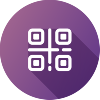 ícone de código qr em estilo de design plano. escaneie a ilustração de sinais de código qr. png