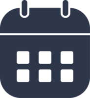 ícone de calendário nas cores pretas. ilustração de sinais de agendamento de nomeação. png