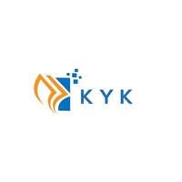 KYK creative initials Growth graph letter logo concept. KYK business finance logo design.KYK credit repair accounting logo design on white background. KYK creative initials Growth graph letter vector