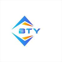 bty diseño de logotipo de tecnología abstracta sobre fondo blanco. concepto de logotipo de letra de iniciales creativas bty. vector