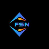 FSN abstract technology logo design on Black background. FSN creative initials letter logo concept. vector