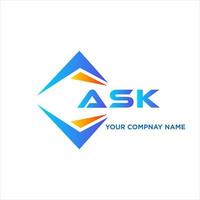 ASK abstract technology logo design on white background. ASK creative initials letter logo concept. vector