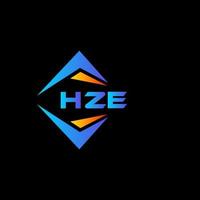 diseño de logotipo de tecnología abstracta hze sobre fondo negro. concepto de logotipo de letra de iniciales creativas hze. vector