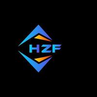 diseño de logotipo de tecnología abstracta hzf sobre fondo negro. concepto de logotipo de letra de iniciales creativas hzf. vector