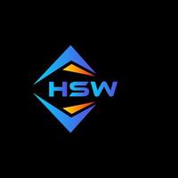HSW abstract technology logo design on Black background. HSW creative initials letter logo concept. vector