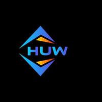 HUW abstract technology logo design on Black background. HUW creative initials letter logo concept. vector