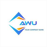 awu diseño de logotipo de tecnología abstracta sobre fondo blanco. concepto de logotipo de letra de iniciales creativas awu. vector