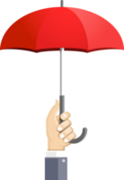 Hand holding umbrella png