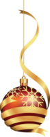 Natale palla ornamenti sospeso su oro filo png