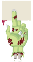 mão de zumbi com cartão png