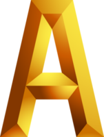 Alphabet gold colour style png