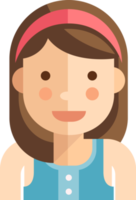 niña, niños, plano, icono png