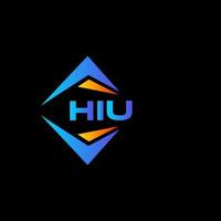 HIU abstract technology logo design on Black background. HIU creative initials letter logo concept. vector