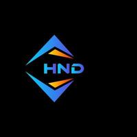 diseño de logotipo de tecnología abstracta hnd sobre fondo negro. concepto de logotipo de letra de iniciales creativas hnd. vector