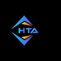 diseño de logotipo de tecnología abstracta hta sobre fondo negro. concepto de logotipo de letra de iniciales creativas hta. vector