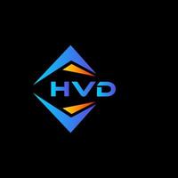 diseño de logotipo de tecnología abstracta hvd sobre fondo negro. concepto de logotipo de letra de iniciales creativas hvd. vector