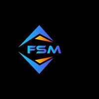FSM abstract technology logo design on Black background. FSM creative initials letter logo concept. vector