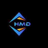 diseño de logotipo de tecnología abstracta hmd sobre fondo negro. concepto de logotipo de letra de iniciales creativas hmd. vector