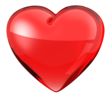 ilustração 3d de coração vermelho png