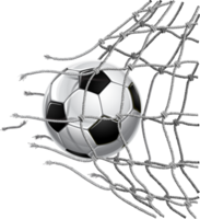 soccer ball in the goal net png