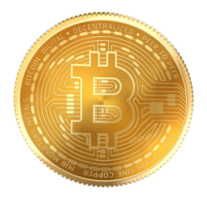 3D Bitcoin yellow color png