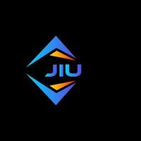 diseño de logotipo de tecnología abstracta jiu sobre fondo negro. concepto de logotipo de letra de iniciales creativas de jiu. vector