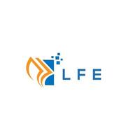 Diseño de logotipo de finanzas empresariales de lfe. Diseño de logotipo de contabilidad de reparación de crédito de lfe sobre fondo blanco. Letra de gráfico de crecimiento de iniciales creativas de lfe vector