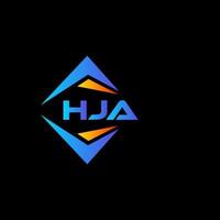 HJA abstract technology logo design on Black background. HJA creative initials letter logo concept. vector