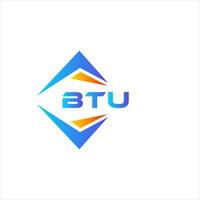 btu diseño de logotipo de tecnología abstracta sobre fondo blanco. concepto de logotipo de letra de iniciales creativas btu. vector