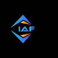 IAF abstract technology logo design on Black background. IAF creative initials letter logo concept. vector