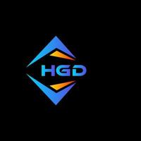 diseño de logotipo de tecnología abstracta hgd sobre fondo negro. concepto de logotipo de letra de iniciales creativas hgd. vector