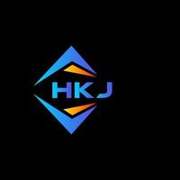 diseño de logotipo de tecnología abstracta hkj sobre fondo negro. concepto de logotipo de letra de iniciales creativas hkj. vector