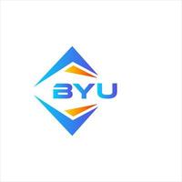 byu diseño de logotipo de tecnología abstracta sobre fondo blanco. concepto de logotipo de letra de iniciales creativas byu. vector