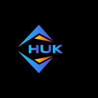 huk diseño de logotipo de tecnología abstracta sobre fondo negro. concepto creativo del logotipo de la letra de las iniciales de huk. vector
