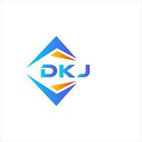 Diseño de logotipo de tecnología abstracta dkj sobre fondo blanco. concepto de logotipo de letra de iniciales creativas dkj. vector