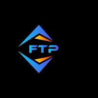 Diseño de logotipo de tecnología abstracta ftp sobre fondo negro. Concepto de logotipo de letra de iniciales creativas ftp. vector