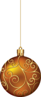 Kerstmis bal ornamenten hangende Aan goud draad png